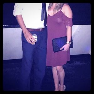 Burgundy cotton dress, only worn once